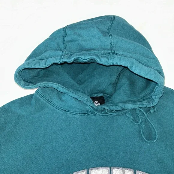 100 Thieves Hoodie Mens XL Green Raised Letter Spellout Pullover Sweatshirt - Picture 10 of 16